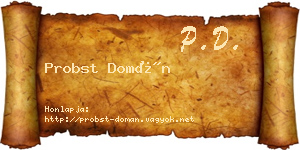 Probst Domán névjegykártya